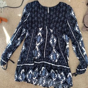 Blue and white flowered FP dress